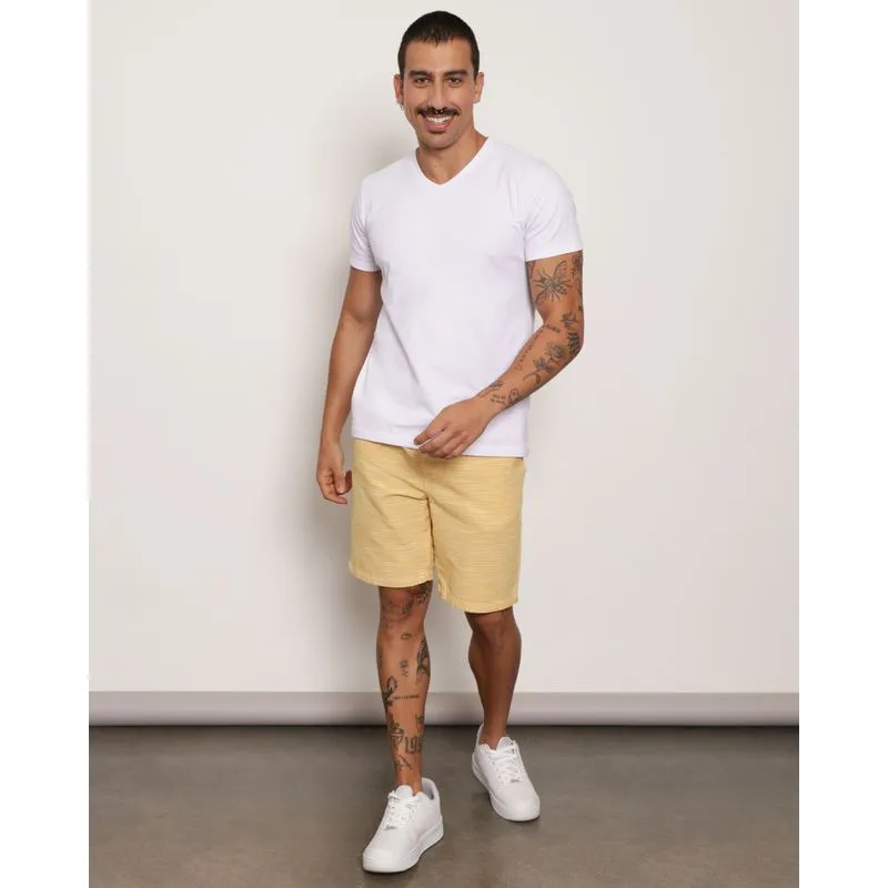 Bermuda Masculina Listras Com Bolso Amarelo 46