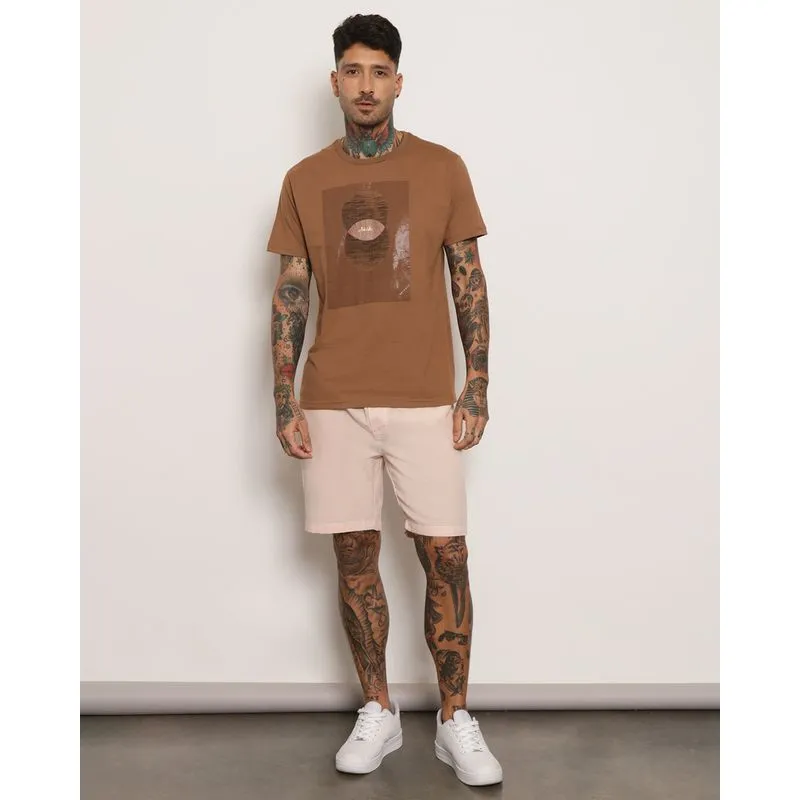 Bermuda Masculina Sarja Listrada Rosa Claro 40