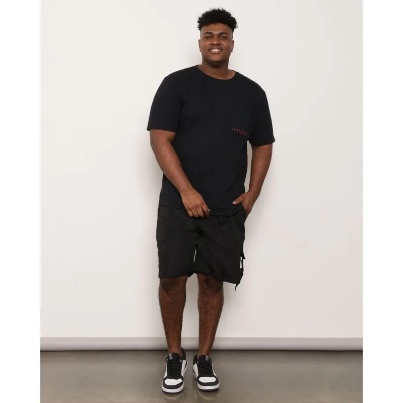 Bermuda Plus Size Masculina Bolso Cargo Preta G2