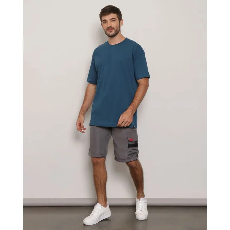 Bermuda Masculina Reta Cargo Cinza UN