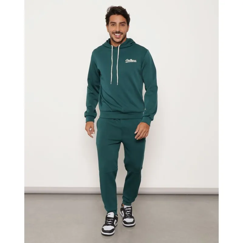 Calça Masculina Jogger Bordado Culture Helanca Verde M