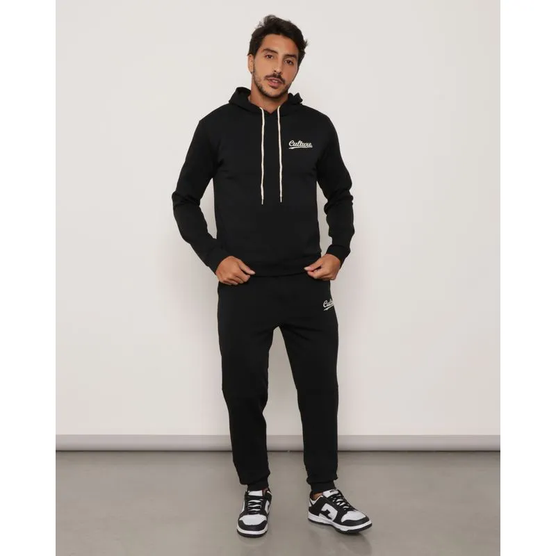 Calça Masculina Jogger Bordado Culture Helanca Preta M