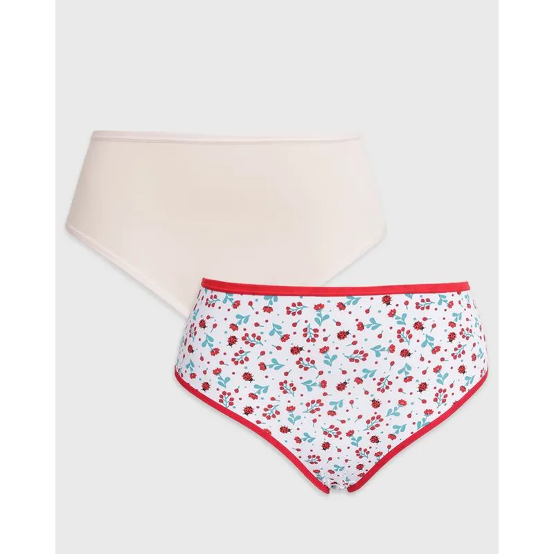 Kit 2 Calcinhas Plus Size Feminina Microfibra Estampa e Cores Sortidas 52
