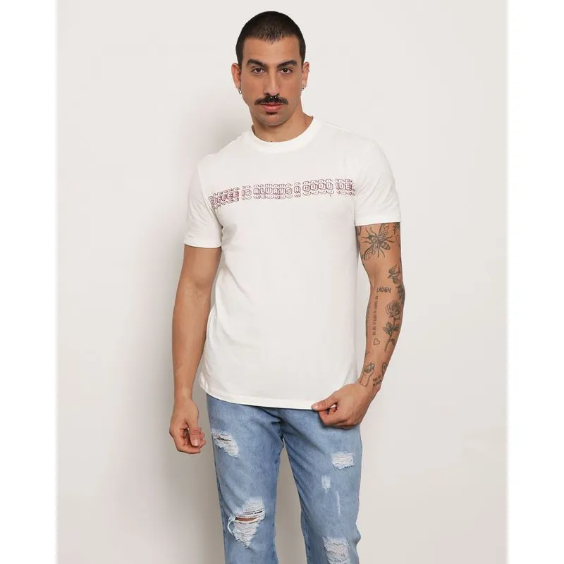 Camiseta Masculina Manga Curta Estampa Coffee Is Always A Good Idea Off White GG