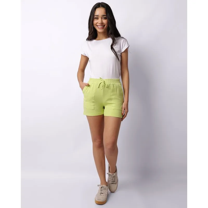 Short Feminino Viscose Com Cordão Verde M