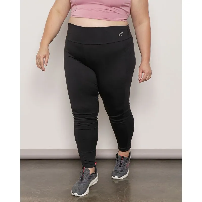 Calça Plus Size Feminina Legging Fitter Fitness Recorte Preta G1