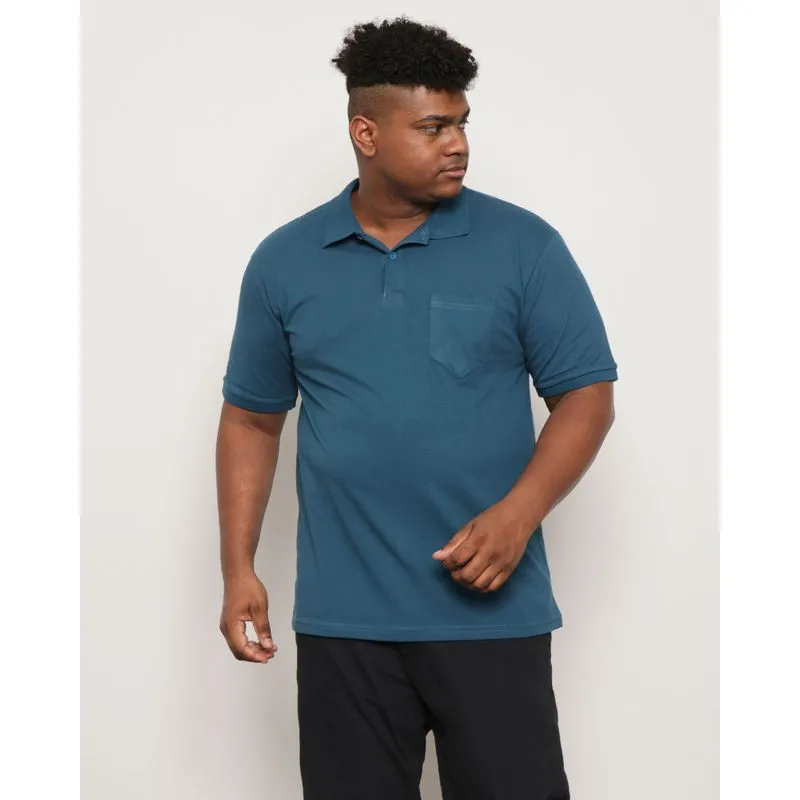 Polo Plus Size Masculina Manga Curta Verde G2