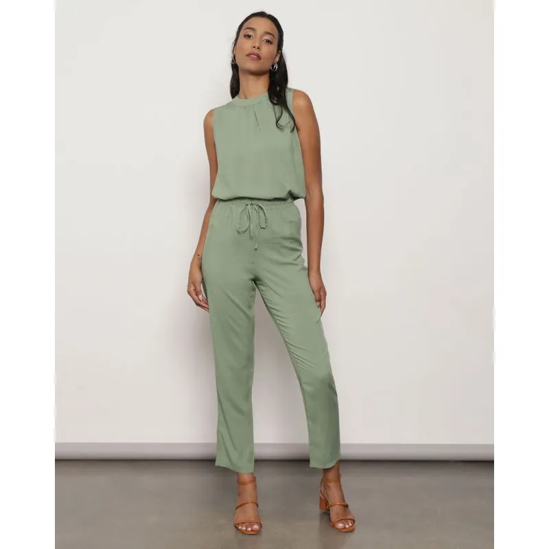 Calça Feminina Berry & Co. Viscose Reta Verde G