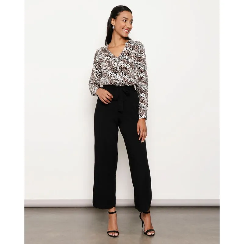 Calça Feminina Berry & Co. Viscose Reta Preta G