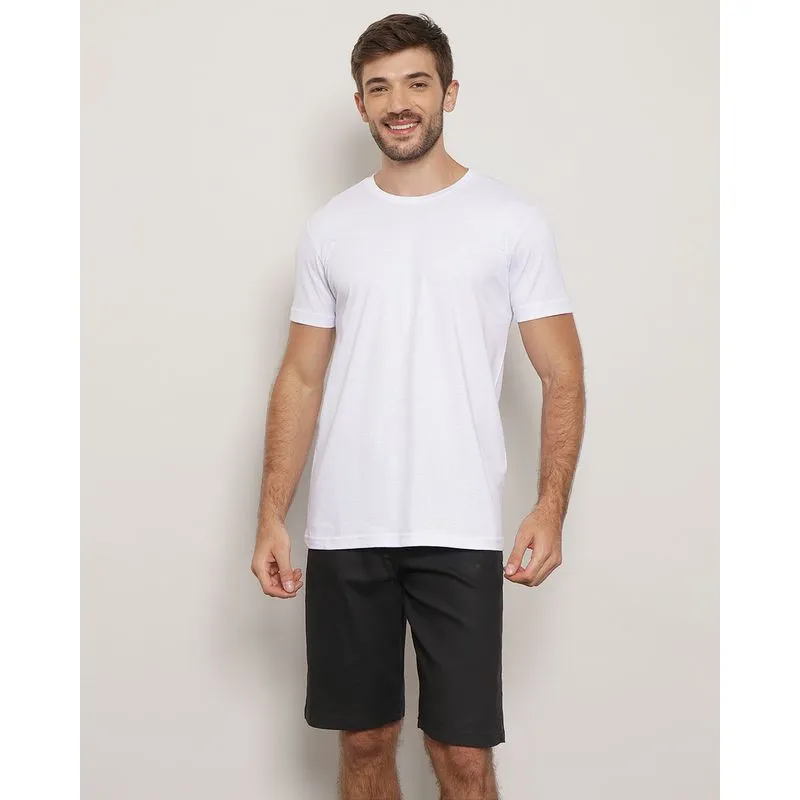 Camiseta Masculina Manga Curta Básica Branca GG