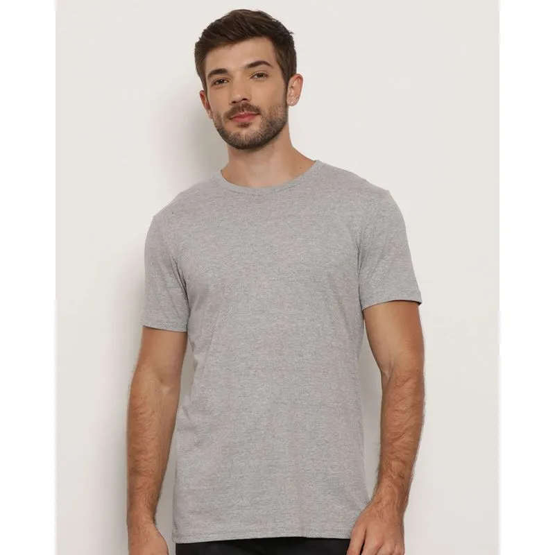 Camiseta Masculina Manga Curta Mescla Cinza GG
