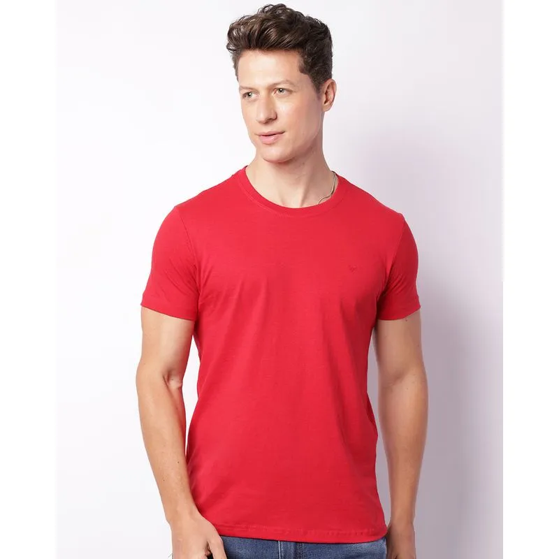 Camiseta Masculina Manga Curta Básica Vermelha G