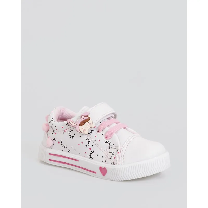 Tênis Bebê Com Pompom Branco 24