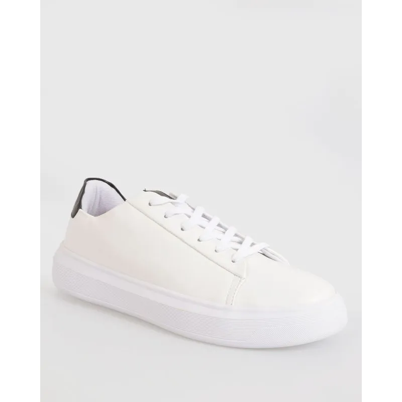 Tênis Masculino Casual Cadarço Branco 42