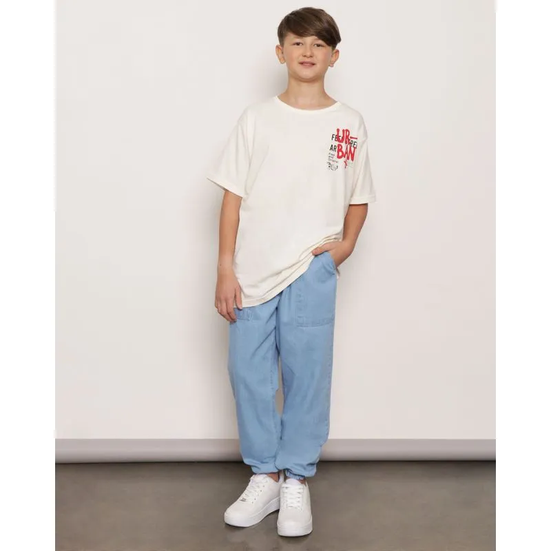 Calça Jeans Juvenil Jogger Azul 12