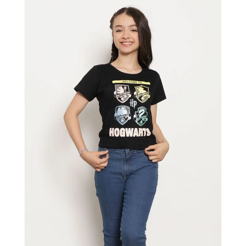 Camiseta Juvenil Warner Harry Potter Manga Curta Preta 10