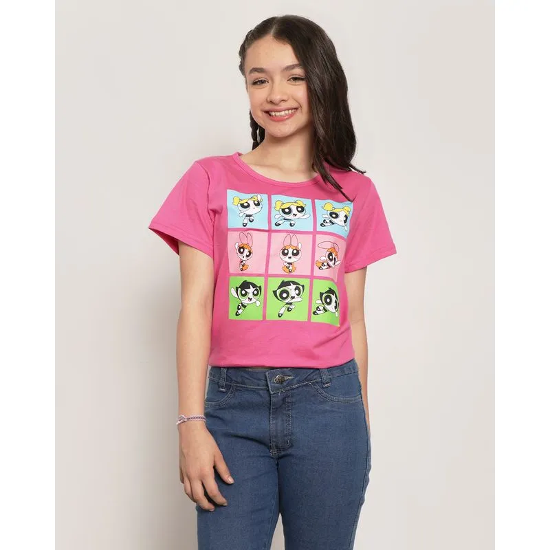 Camiseta Juvenil Estampa Das Meninas Super Poderosas Rosa 14