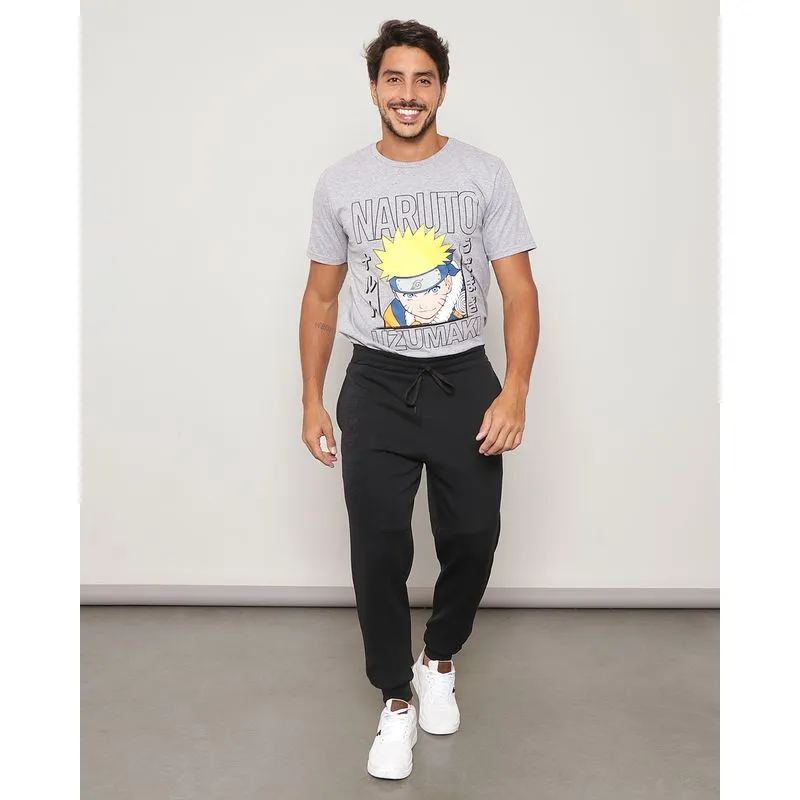 Calça Masculina Helanca Estampa Emboss Jogger Preta P