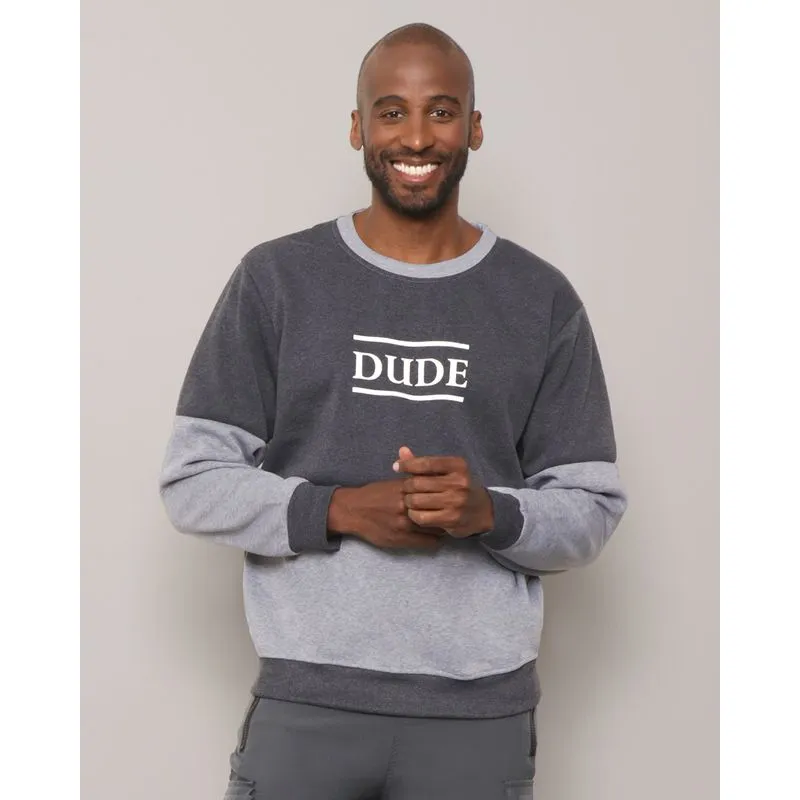 Blusão Moletom Masculino Dude Cinza G