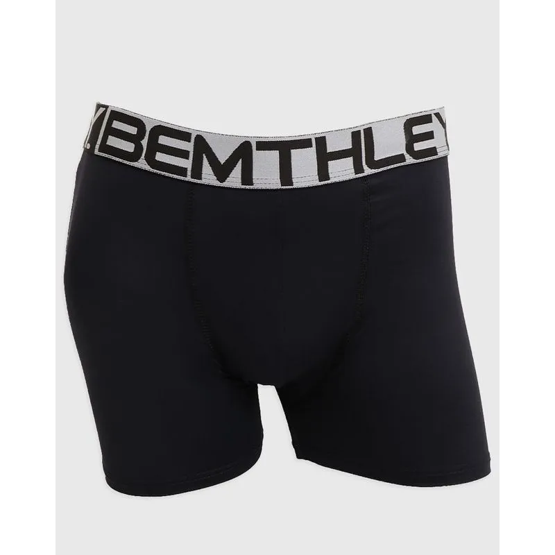 Cueca Masculina Boxer Lisa Elástico Sortido Preta P
