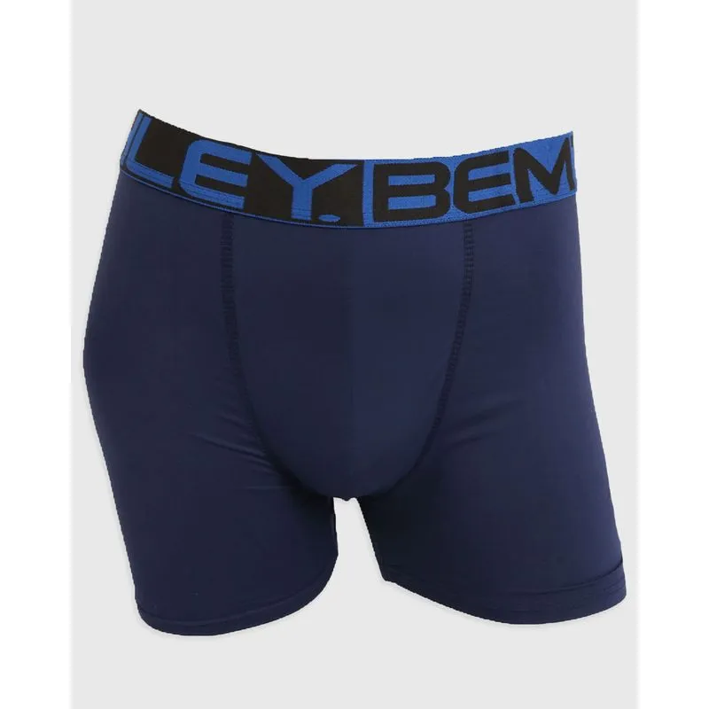Cueca Masculina Boxer Lisa Elástico Sortido Marinho P