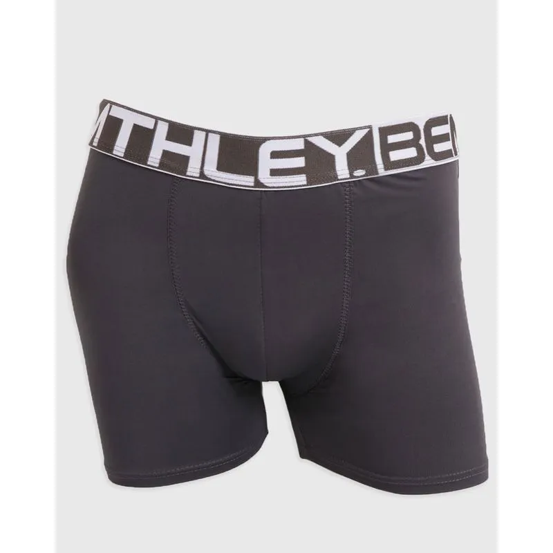 Cueca Masculina Boxer Lisa Elástico Sortido Cinza P