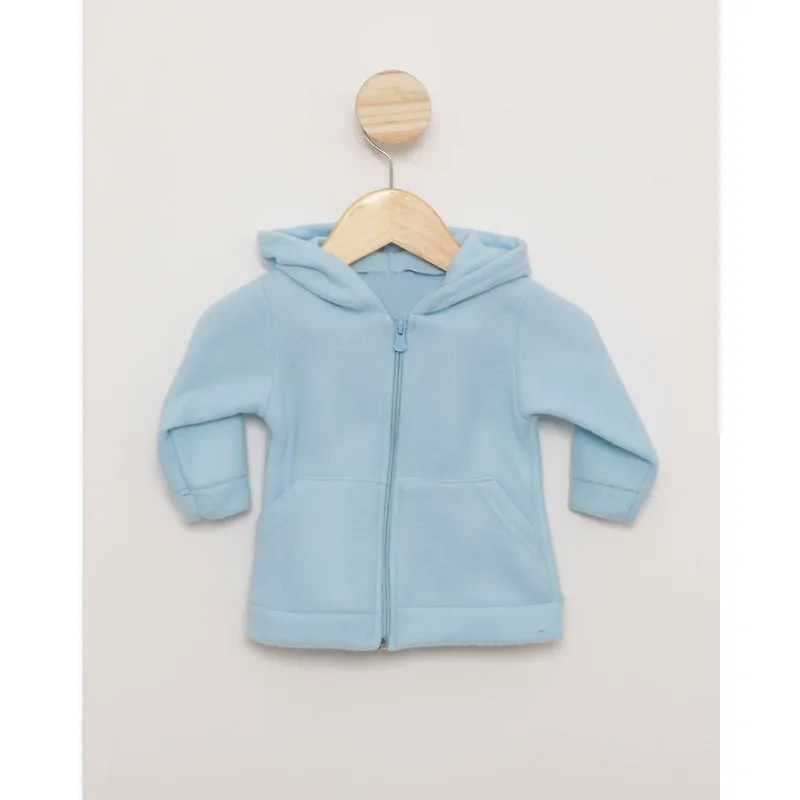Jaqueta Bebê Com Capuz Soft Básico Azul G