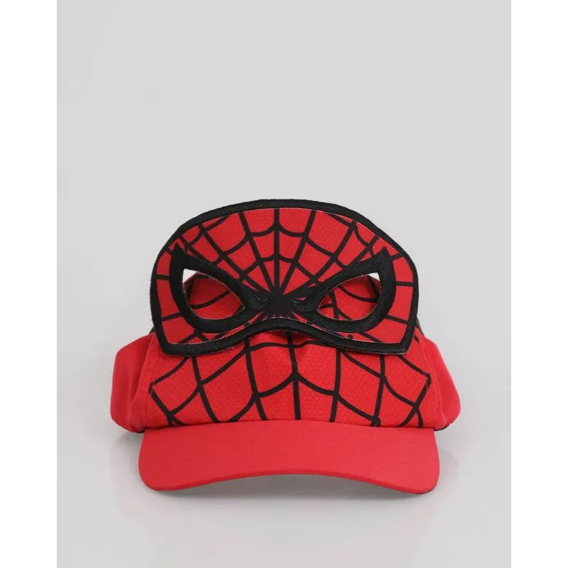 Boné Infantil Com Mascara Marvel Homem Aranha Vermelho UN