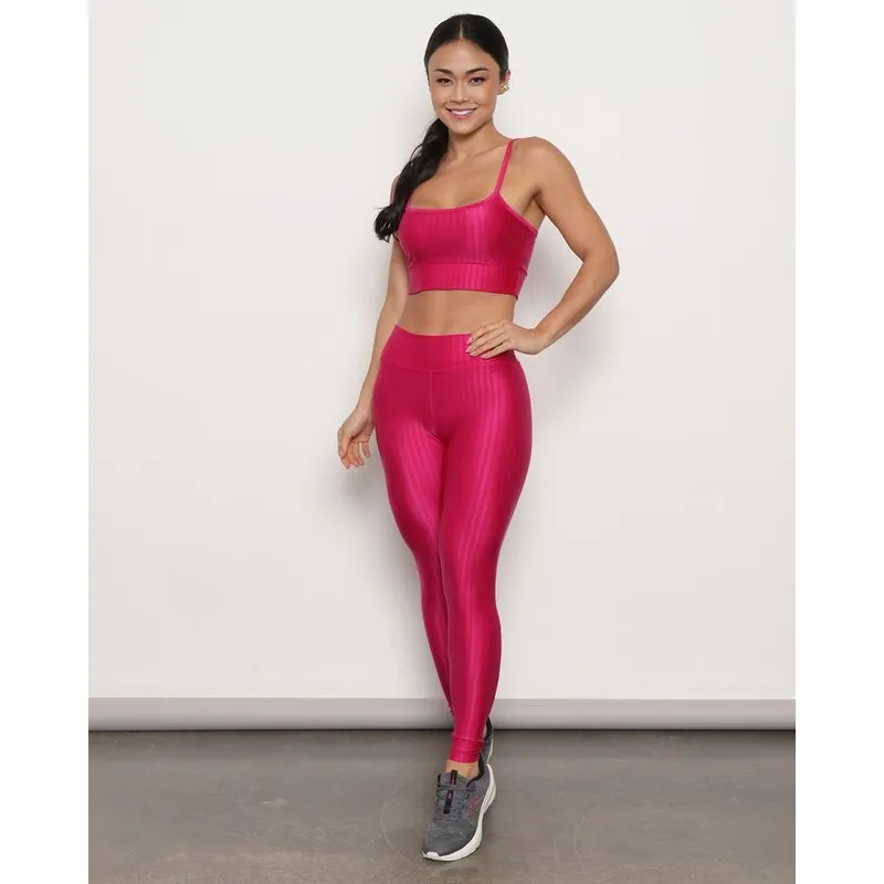 Calça Feminina Legging Fitness 3D Rosa Escuro G