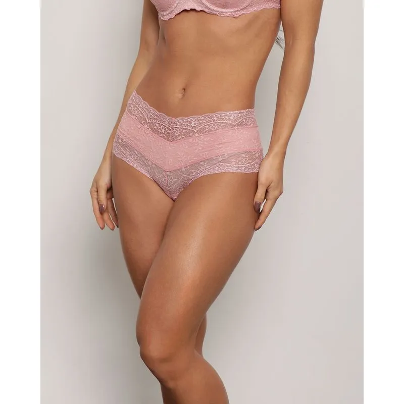 Calcinha Feminina Avulsa Caleçon Renda Rosa GG