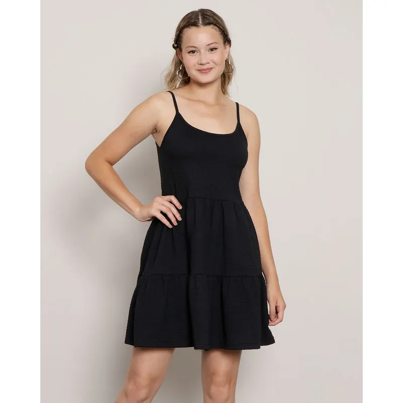 Vestido Feminino Alcinha Três Marias Texturizado Preto M