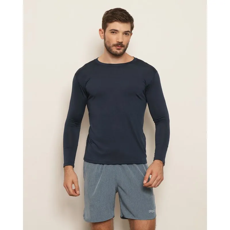 Camiseta Masculina Proteção UV Manga Longa Marinho P