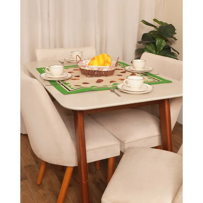 Toalha De Chá Linhão 70cm x 70cm Estampada Verde UN