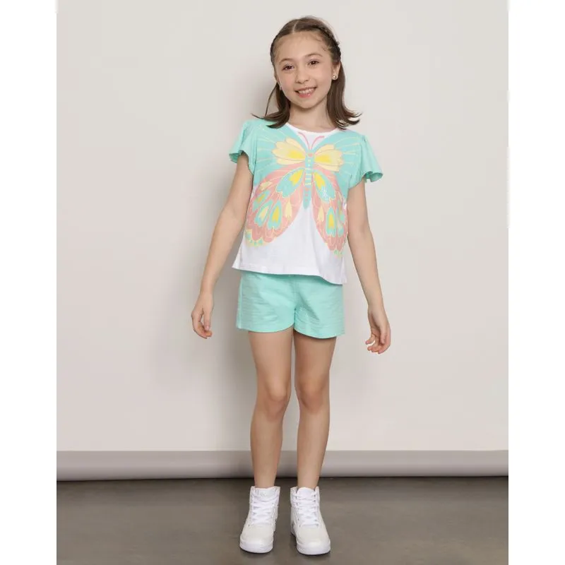 Short Infantil Curto Texturizado Verde 10