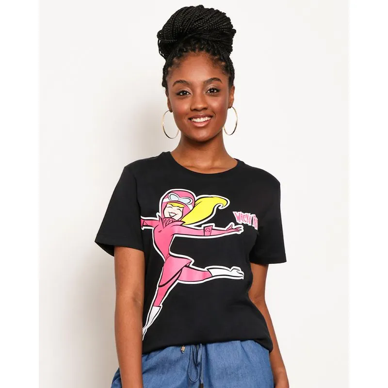 Camiseta Feminina Manga Curta Warner Estampa Penelope Charmosa Preta G