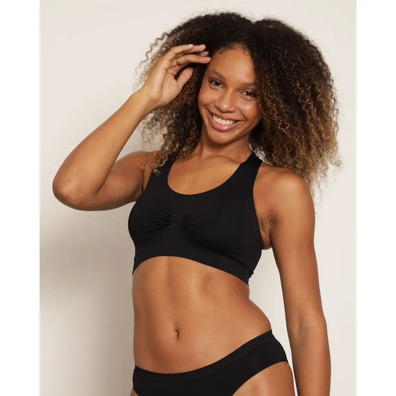 Sutiã Top Feminino Nadador Sem Bojo Preto M