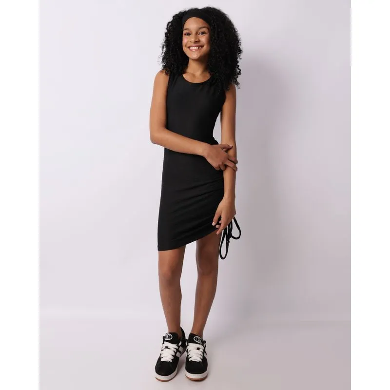 Vestido Juvenil Colissê Texturizado Curto Preto 14