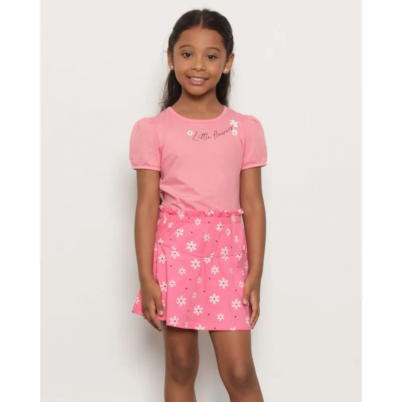 Conjunto Infantil Curto Estampa Flor Rosa 4
