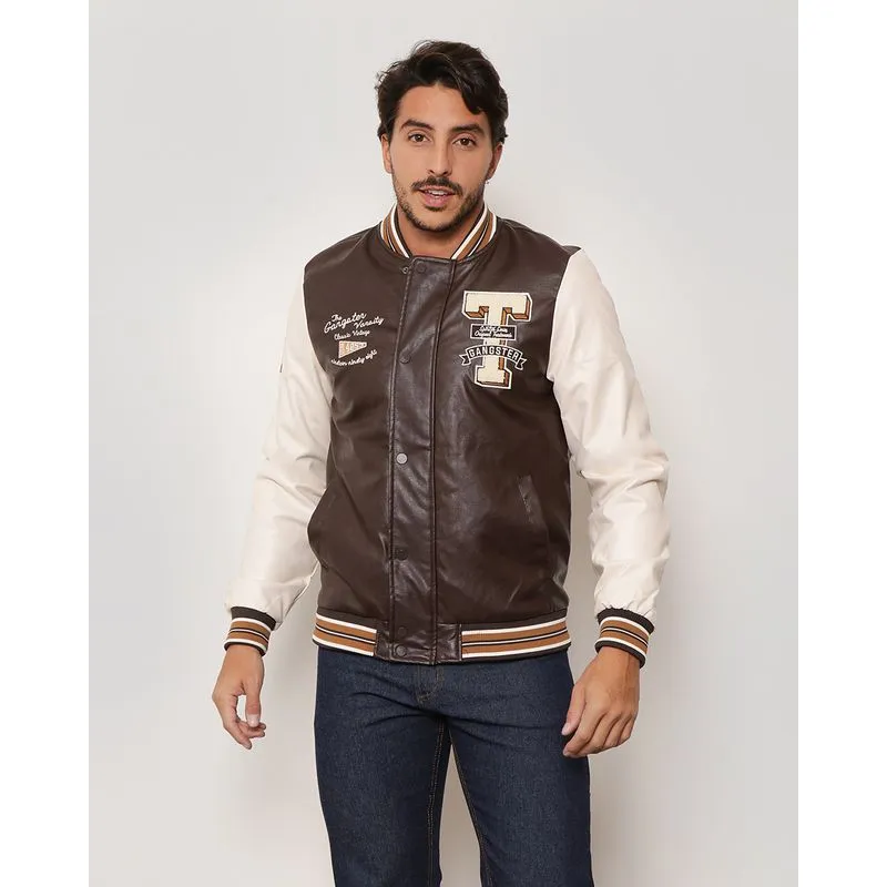 Jaqueta Masculina Bomber Estampa Marrom G