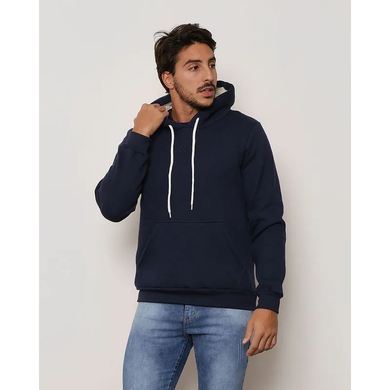 Blusão Moletom Masculino Com Sherpa Marinho P