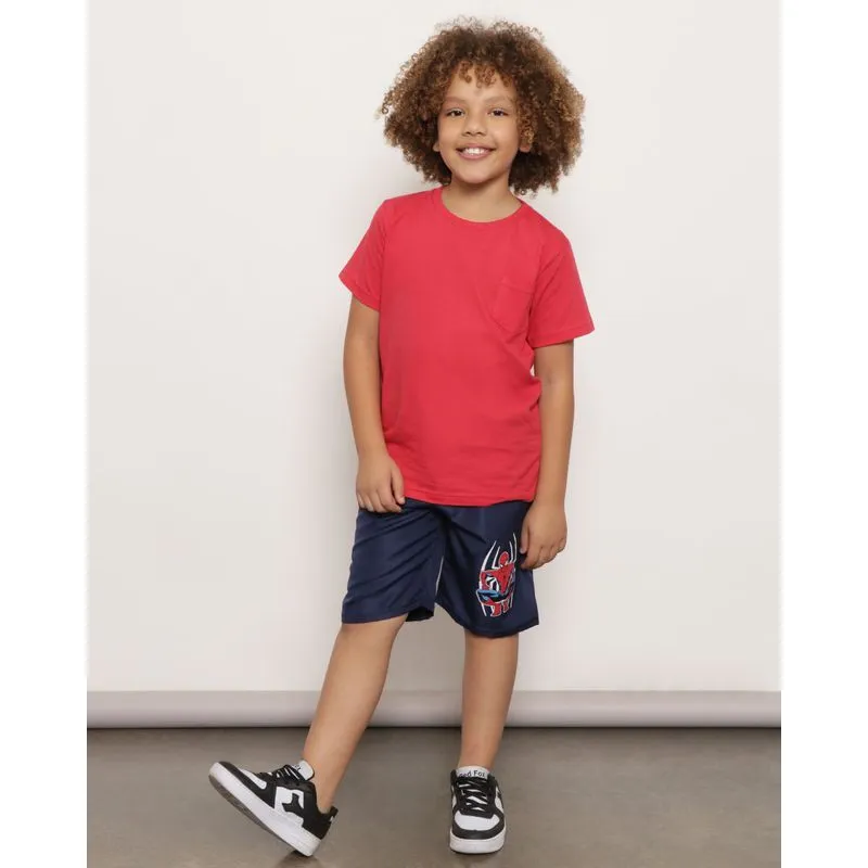 Bermuda Infantil Marvel Estampa Homem Aranha Marinho 6