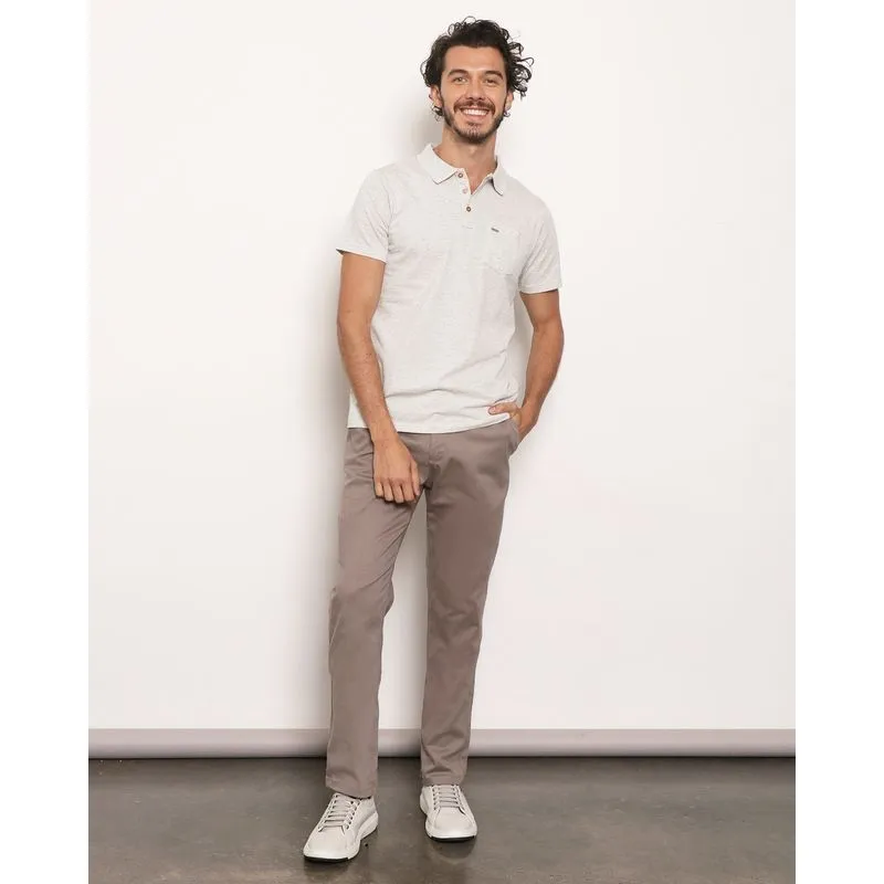 Calça Masculina Sarja Vizzy Slim Cinza 46