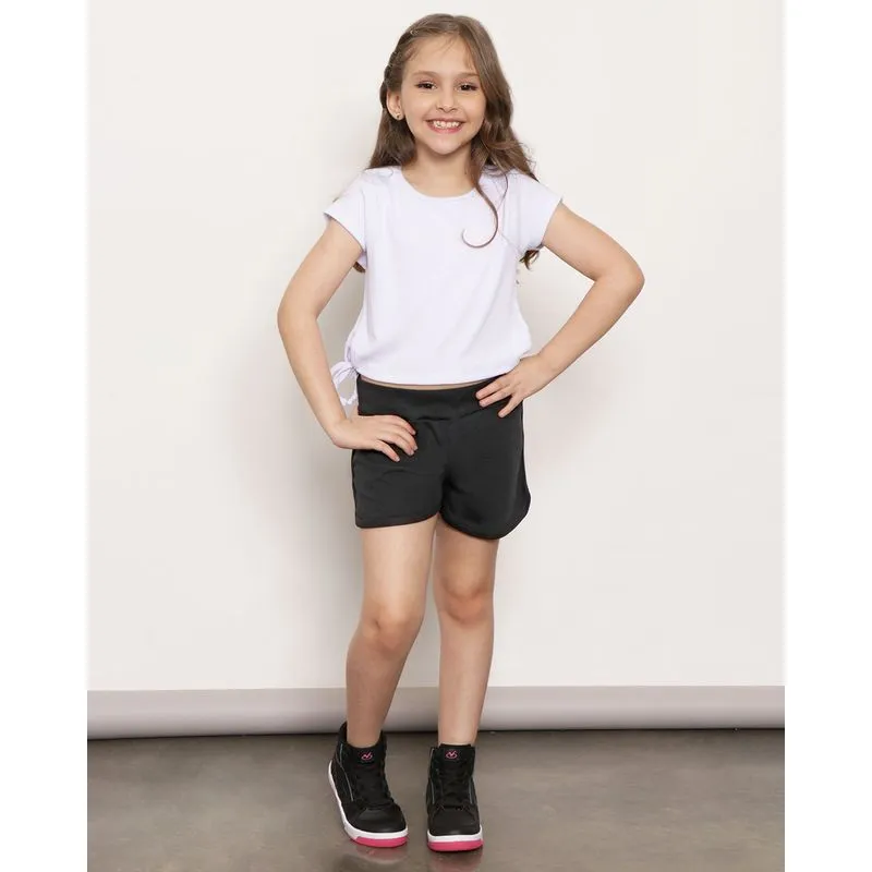 Short Infantil Boxer Canelado Preto 6