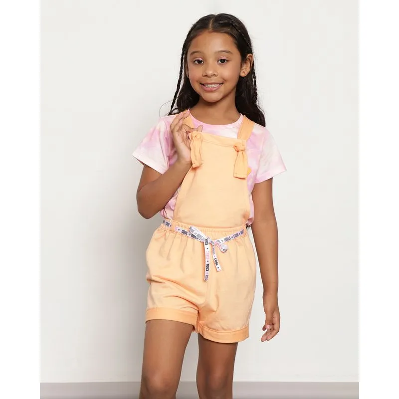 Jardineira Infantil Com Tira Laranja Claro 4