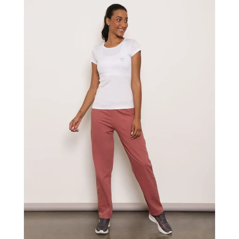 Calça Moletom Feminina Básica Reta Rosa G