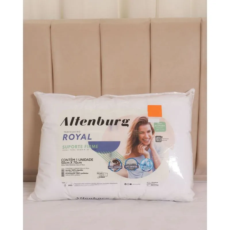 Travesseiro 50cmx70cm Royal Suporte Firme Branco UN