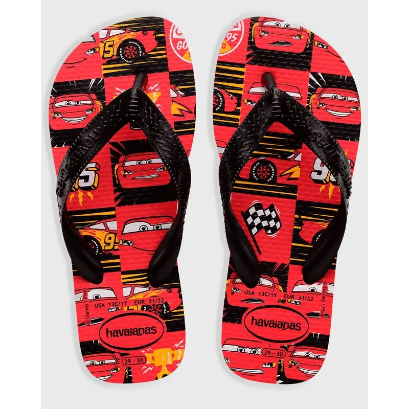 Chinelo Havaianas Infantil Disney Estampa Carros Vermelho 17/18