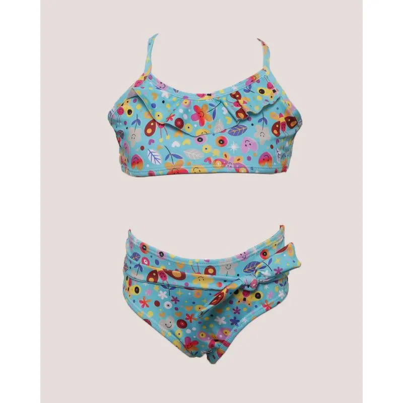 Biquíni Infantil Menina Conjunto Estampado Azul 6