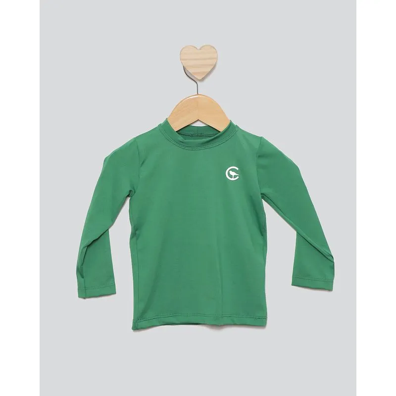 Blusa Bebê Manga Longa Proteção UV 50+ Verde 1