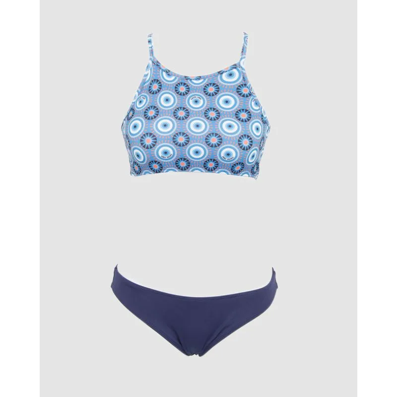Conjunto Biquíni Juvenil Nadador Estampado Azul 14